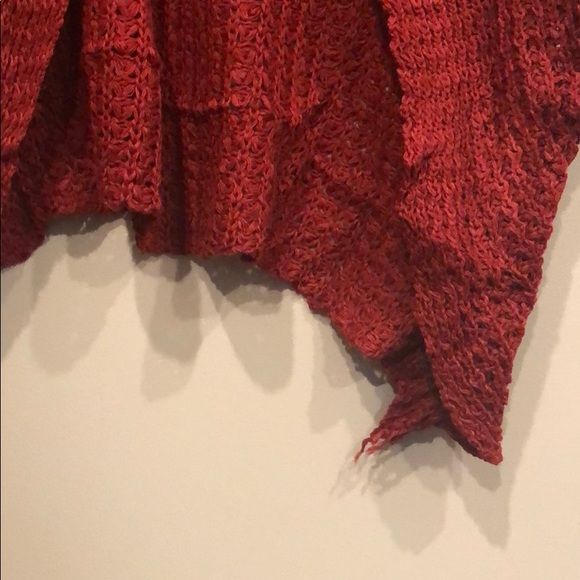 Maroon Turtleneck Asymmetrical Sweater - Picture 6 of 6